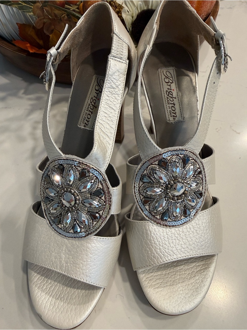 Brighton Dressy Jeweled Strappy Heels size 8 - Picture 7 of 10